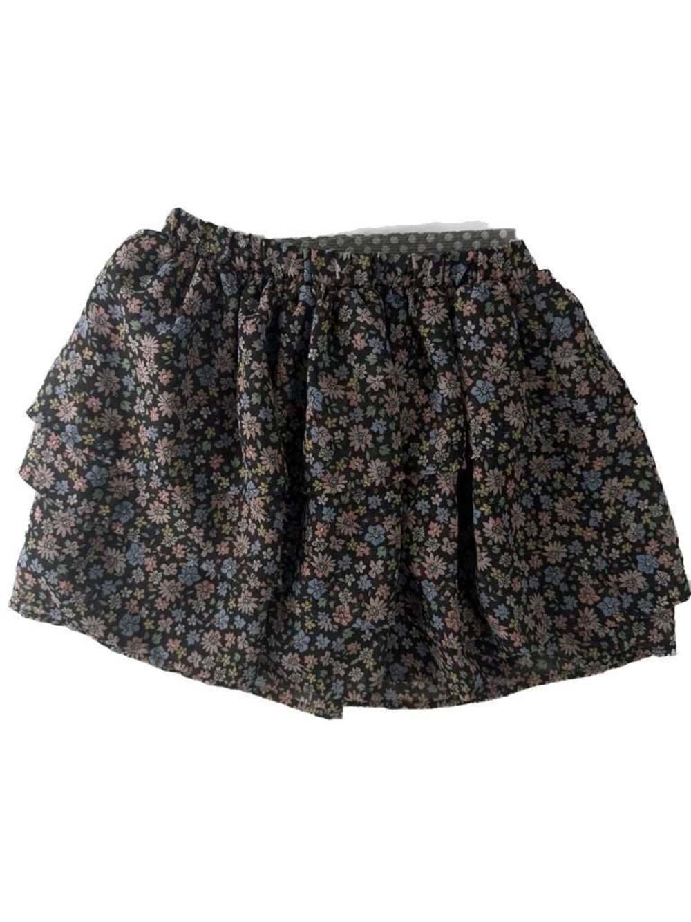 H&M Girls Floral Print Tiered Ruffled Mini Skirt